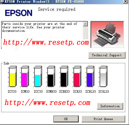 Epson printer Reset Adjustment Program