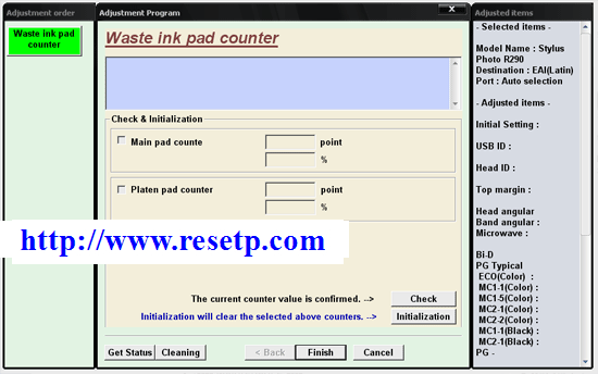 Epson Printer Reset Example