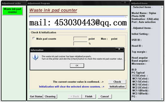 Epson Printer Reset Example
