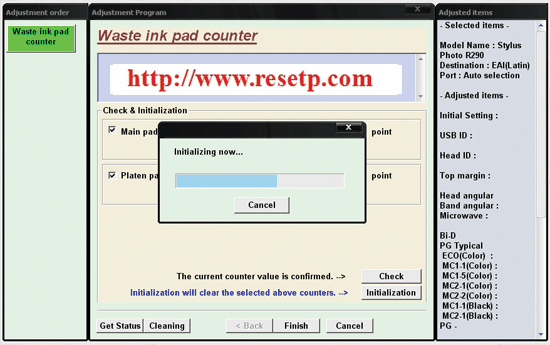 Epson Printer Reset Example